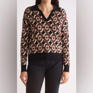 Tahari Polo Sweater
BLACK BROWN PINK GEO, Size X-Large